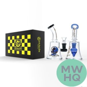 Dragon Platinum Water Pipe Bell Shape With Perc - 230 Grams - 7.0 Inches - Assorted Colors [WPE-038]