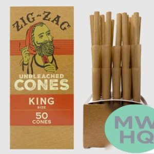 Zig-Zag Unbleached Paper Cones - Pack of 50