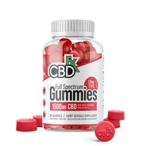 CBDfx Delta-9 THC Full Spectrum Hemp CBD Gummies 1500MG - 60ct Jar