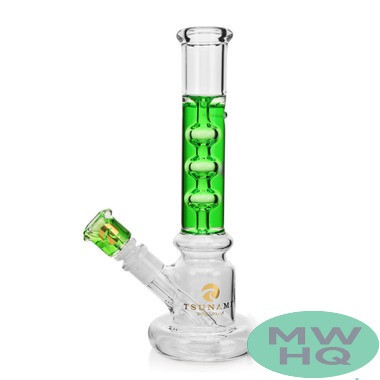 Tsunami Premium Three Rings Edition Freezable Glycerine Water Pipe With Diffused Downstem - 480 Grams - 11 Inches