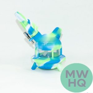 Silicone Water Pipe UFO Base Design With Downstem & 10MM Steel Nail - 250 Grams - 6.5 Inches - Assorted Colors [SP1085] (MSP $16.00) - INTERNAL