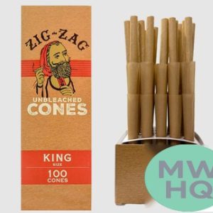 Zig-Zag Unbleached Paper Cones - Pack of 100