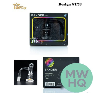 HB King Banger Glass With Frosted Joint - 45 Degree