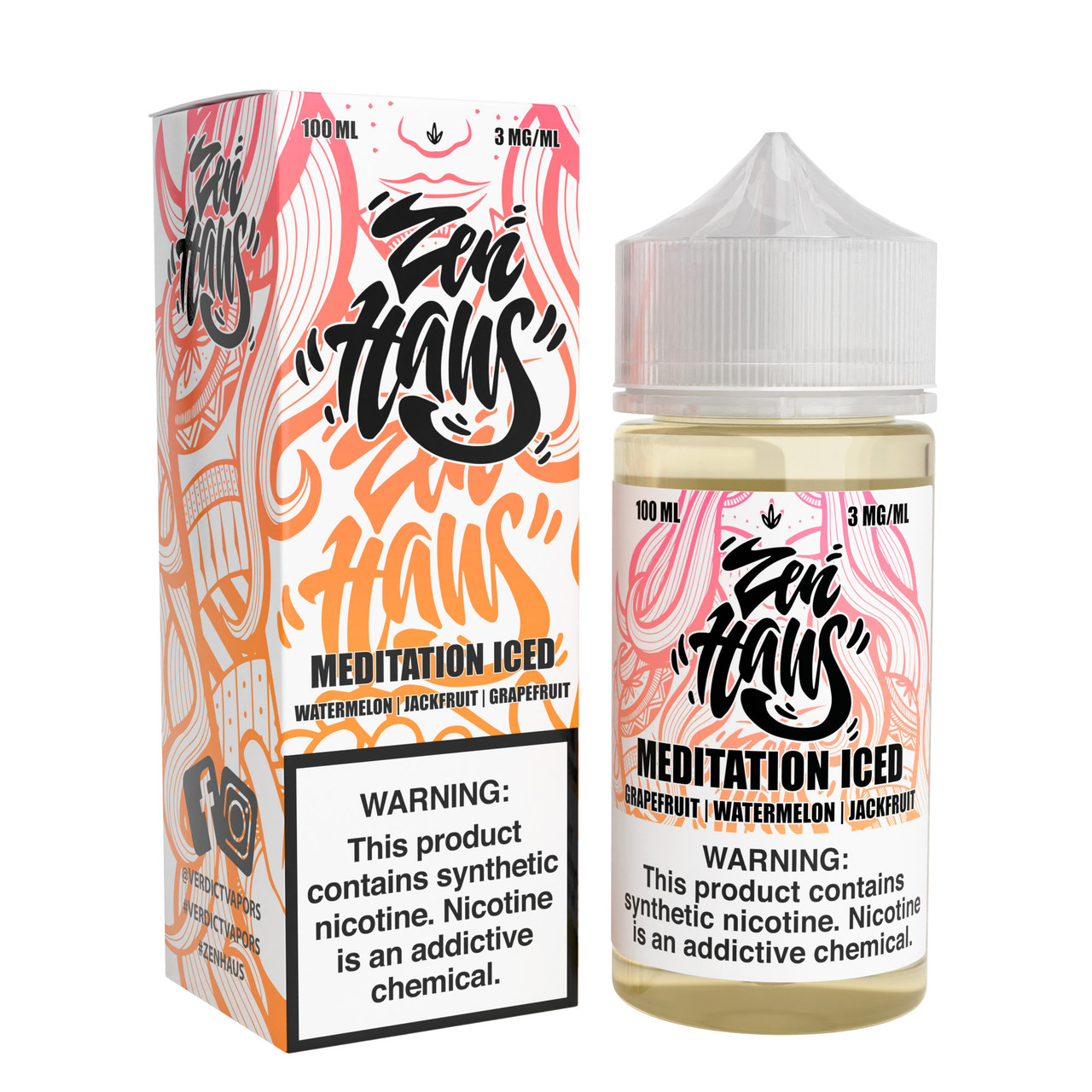 Zen Haus Synthetic Nicotine E-Liquid 100ML (MSRP $24.99)