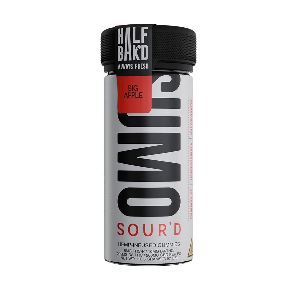 Half Bak'd Sumo Sour'd Collection THC-P + D9-THC + D8-THC + CBD Hemp Infused Gummies 10000MG - 25ct Jar (MSRP $32.00)