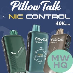 Pillow Talk Nic Control NC40000 Puffs 20ML Disposable Device With Touch To Adjust Nic Level & LED Screen - Display of 5 - TEXAS COMPLIANT