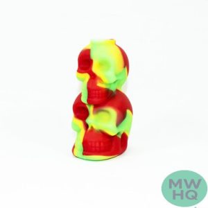 Silicone Water Pipe Dual Skull Design With Diffused Downstem - 230 Grams - 5 Inches - Assorted Colors [SP1077]