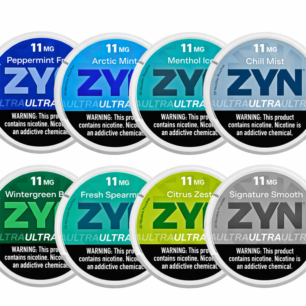 ZYN Ultra Nicotine Pouches - 20 Pouches Per Can - Display of 5 Cans (MSRP $8.00 Each)