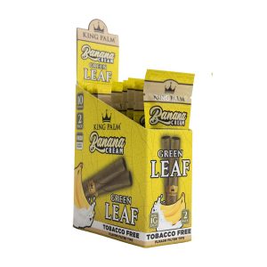 King Palm Green Leaf Mini Tobacco Free Rolls 1G With Flavor Filter Tips - 2ct Pack - Display of 10 Packs (MSRP $2.49 Each)