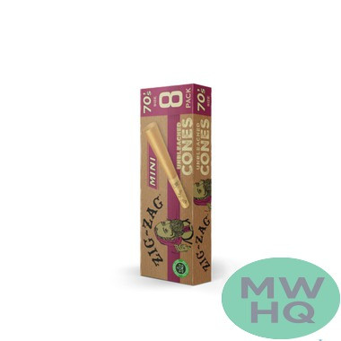 Zig-Zag 70's Mini Pre-Rolled Cones - Pack of 8 Cones - Display of 18 Packs