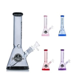 Shadow Glass Beaker Base Bong Water Pipe With Ice Catcher & Diffused Downstem - 350 Grams - 10 Inches - Assorted Colors [SGE-229] (MSRP $14.00)