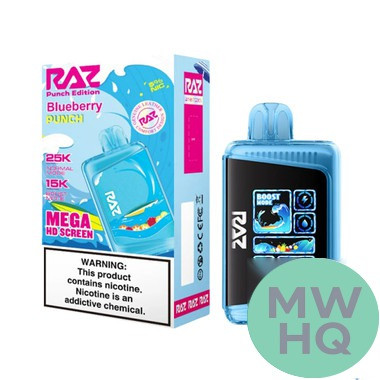 RAZ LTX 25K Puffs 16ML Disposable Device With Adjustable Airflow System & Mega HD Screen - Display of 5