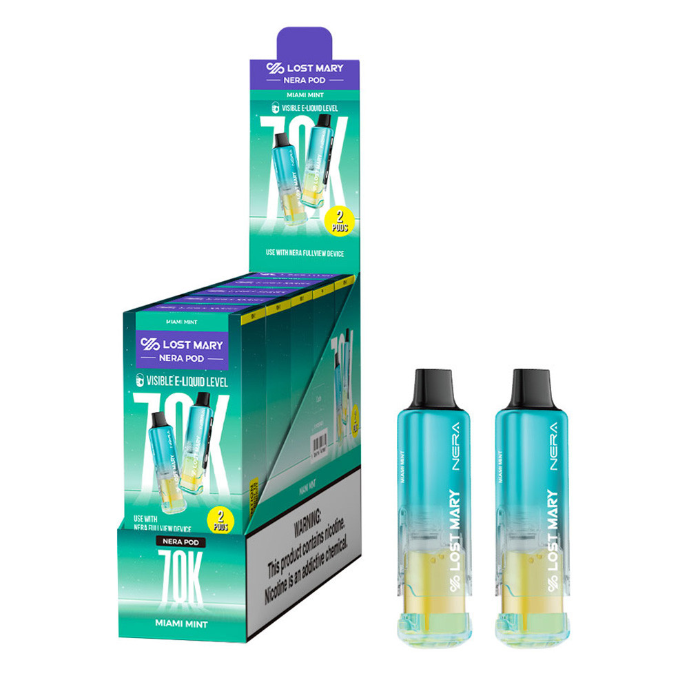 LOST MARY NERA 70K Puffs 24ML Disposable Pod Device - Display of 5 - TEXAS COMPLIANT (MSRP $16.99 Each)