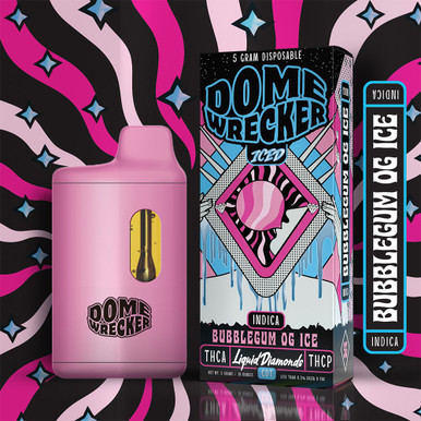 Dome Wrecker Powered By HiXotic Delta THCA + Liquid Diamonds + THCP CDT Disposable Vape 5G - Display of 5
