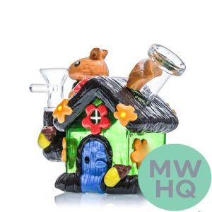 Dragon Glass Forest Cottage Floral Accent Water Pipe - 290 Grams - 4.5 Inches - Assorted Colors [DGE-463] (MSRP $40.00)