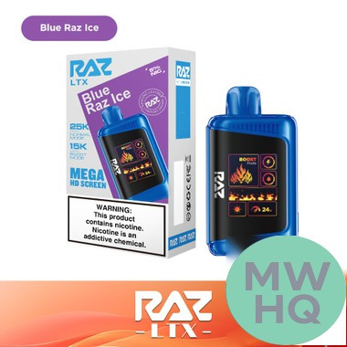 RAZ LTX 25K Puffs 16ML Disposable Device With Adjustable Airflow System & Mega HD Screen - Display of 5