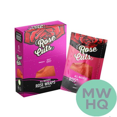 Rose Cuts Flavored Organic Wraps - Pack of 3 - Display of 15 Packs