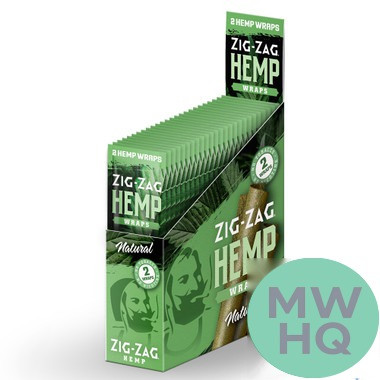 Zig-Zag Natural Hemp Wraps - Pack of 2 - Display of 25 Packs