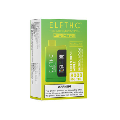 ELFTHC SPECTRE Delta THCA + THCX + THCJD + THCP + Liquid Diamond Infused Rechargeable Disposable With Digital Screen 8G - Display of 5
