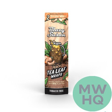 Blazy Susan Tea Leaf Wraps Tobacco & Nicotine Free Vegan - Pack of 2 - Display of 25 Packs