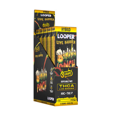 Looper Live Badder Delta THCA + HHC + THC-P Disposable Device 3G - Display of 5