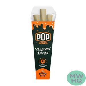 Pop Cones Unbleached King Size Cones - Pack of 3 - Display of 24 Packs