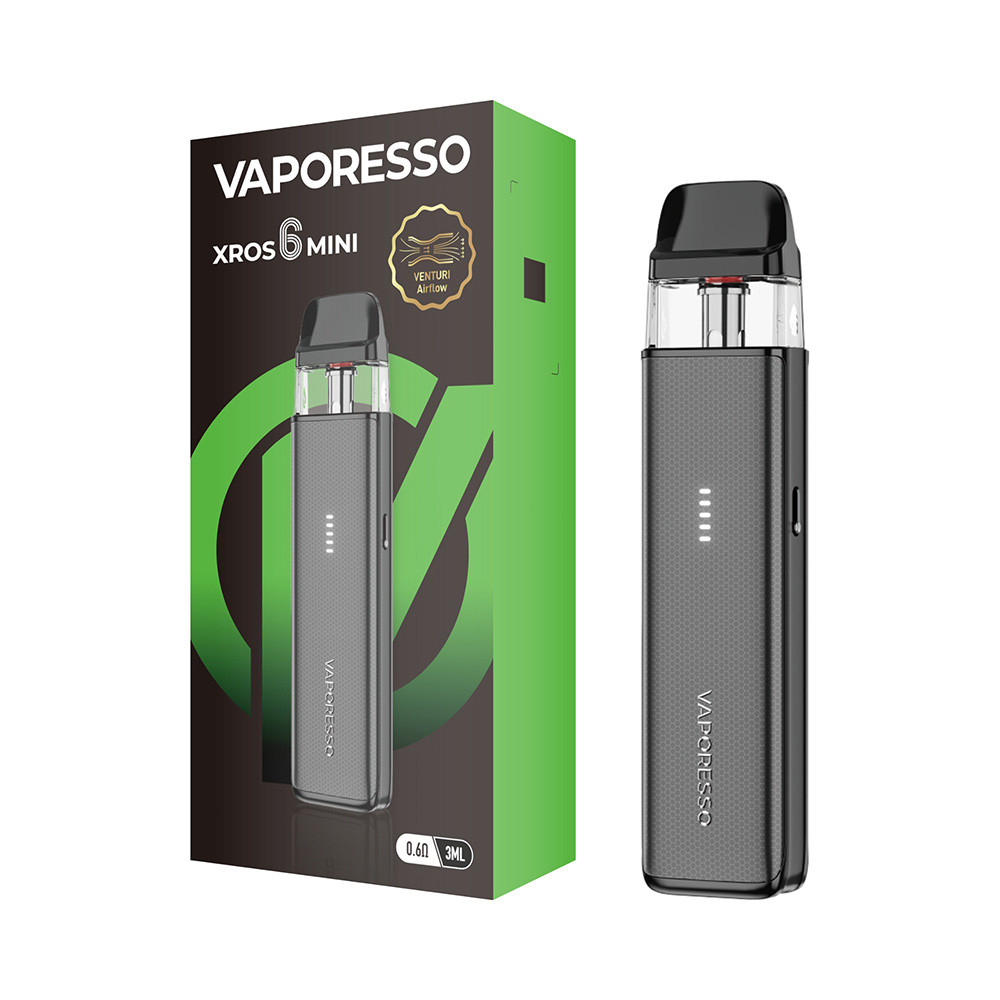 Vaporesso XROS 6 Mini 1600mAh Pod System Starter Kit With 3ML XROS Series Mesh Pod (MSRP $19.99)
