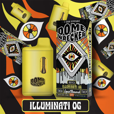 Dome Wrecker Powered By HiXotic Delta THCA + Liquid Diamonds + THCP CDT Disposable Vape 5G - Display of 5
