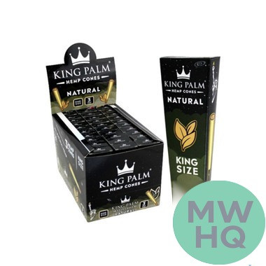 King Palm Hemp Cones - Pack of 3 Cones - Display of 30 Packs