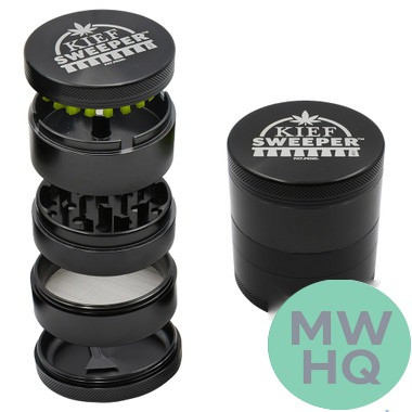 Kief Sweeper Brush Plus Grinder - 5 Parts - Assorted Colors - Display of 6