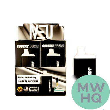 Neu Covert PUSH 650mAh Variable Voltage 510 Thread Rechargeable Cartridge Battery - Display of 6