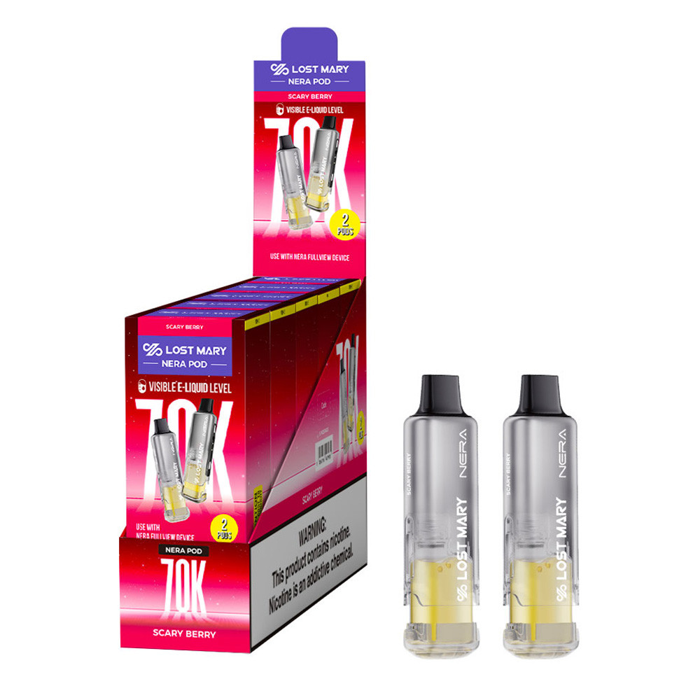 LOST MARY NERA 70K Puffs 24ML Disposable Pod Device - Display of 5 - TEXAS COMPLIANT (MSRP $16.99 Each)