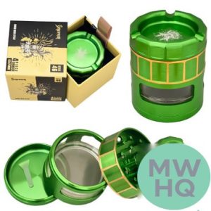 Shredder Large Grinder With Side Windows & Ashtray Top - Style 46 - 63mm - 4 Part