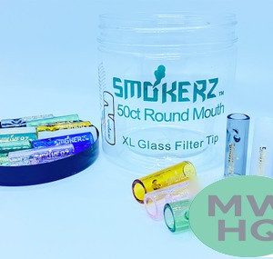 Smokerz Glass XL Filter Mouth Tips - Assorted Colors - 50ct Jar