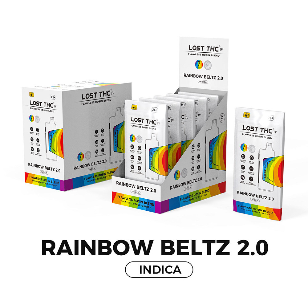 LOST THC IV THCA + D8 + D9THCP + D8THCP Flawless Rosin Blend Disposable Device 7G - Display of 5 (MSRP $34.99 Each)