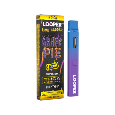Looper Live Badder Delta THCA + HHC + THC-P Disposable Device 3G - Display of 5