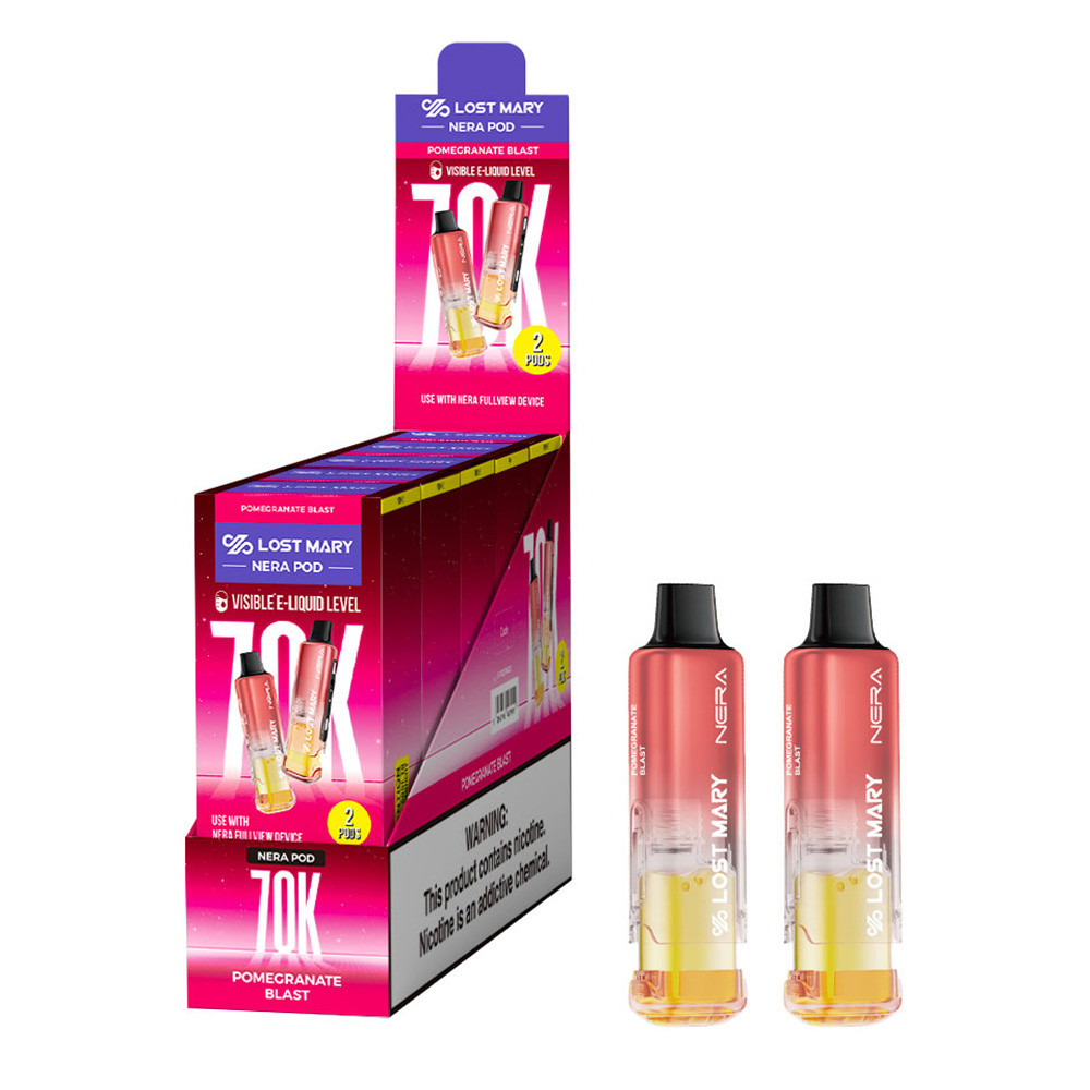 LOST MARY NERA 70K Puffs 24ML Disposable Pod Device - Display of 5 - TEXAS COMPLIANT (MSRP $16.99 Each)