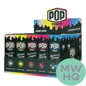 Pop Cones Flavor Activated King Size Cones - Variety Pack 2.0 - Pack of 3 - Display of 25 Packs