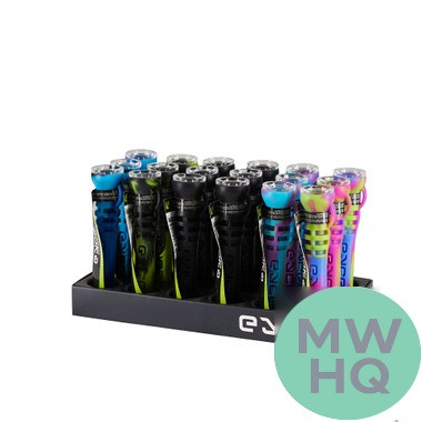EYCE Shorty Platinum Cured Silicone One-Hitter Pipe Tray - Assorted Colors - Display of 18