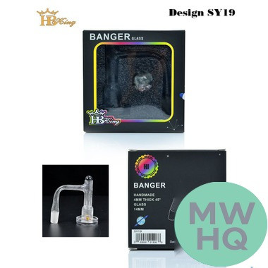 HB King Banger Glass With Frosted Joint - 45 Degree