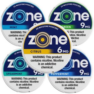 Zone Tobacco Free Nicotine Pouches - 20 Pouches Per Can - Pack of 5 Cans