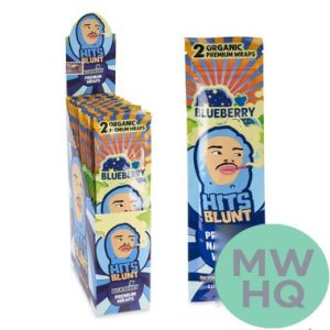 Hits Blunt Organic Premium Rolling Paper Wraps - Pack of 2 - Display of 25 Packs