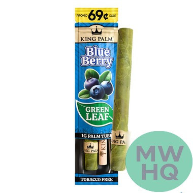 King Palm Green Leaf Mini Palm Tube Rolls 1G - Pack of 1 - Display of 30 Packs