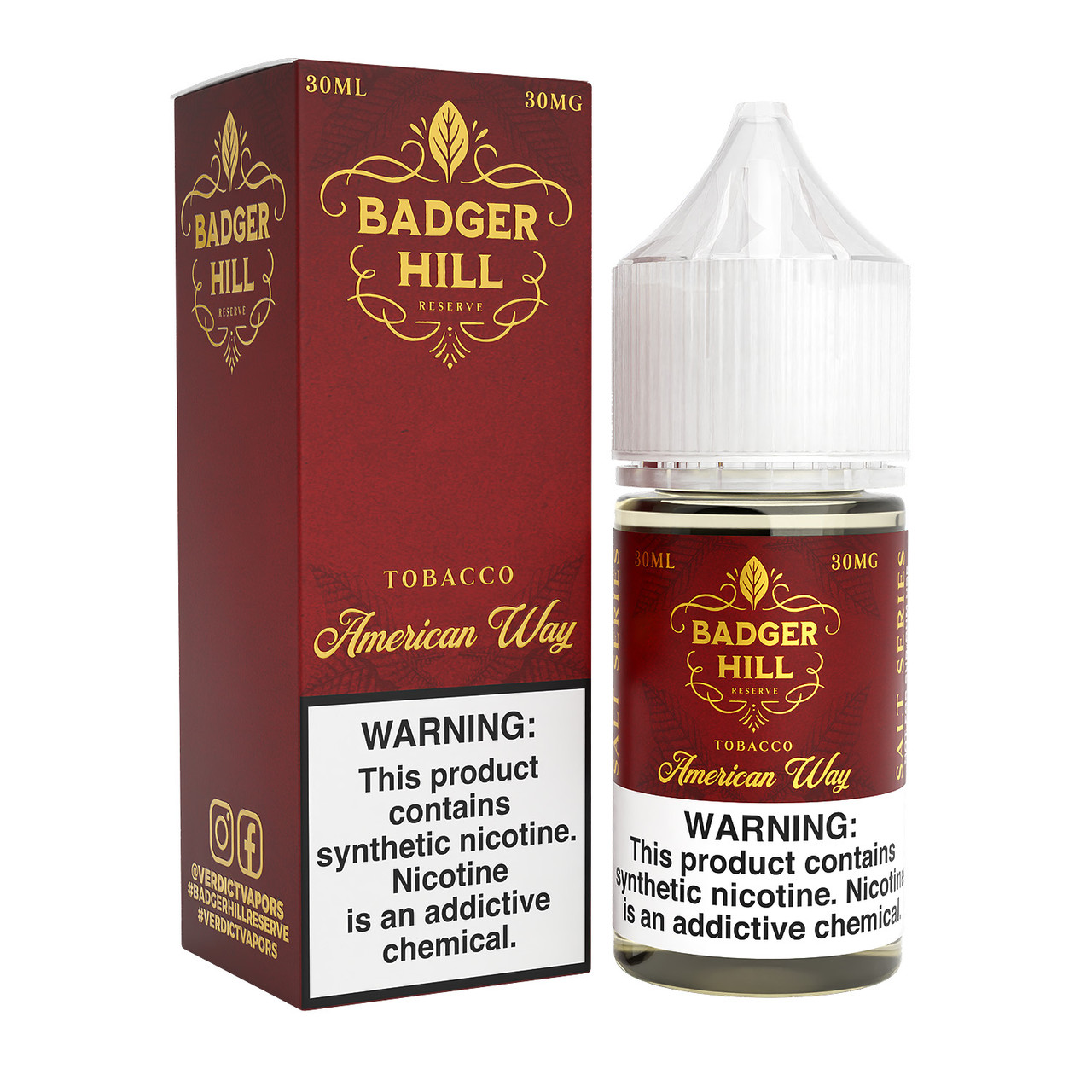 Badger Hill Reserve Synthetic Nicotine Salt E-Liquid 30ML