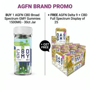 AGFN CBD Broad Spectrum GMY Gummies 1500MG - 30ct Jar (MSRP $29.99)