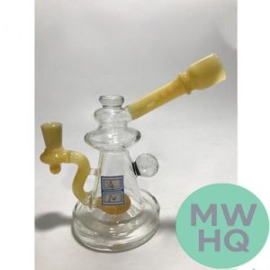 Glass Water Pipe Marble Vase Base Rig Design With Tire Perc - 279 Grams - 7 Inches - Assorted Colors [Y4]