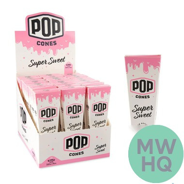 Pop Cones Ultra Thin King Size Cones - Pack of 3 - Display of 24 Packs