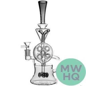 BoroTech Dual Swiss Disk Glass Water Pipe Recycler Dab Rig - 480 Grams - 12 Inches [BTG012]