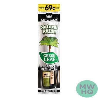 King Palm Green Leaf Mini Palm Tube Rolls 1G - Pack of 1 - Display of 30 Packs