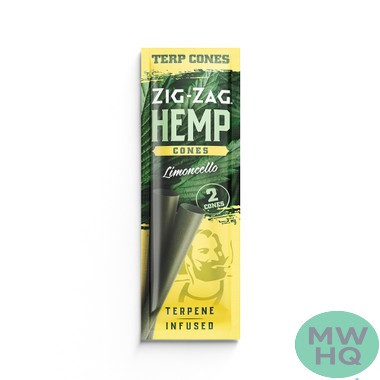 Zig-Zag Terpene Infused Hemp Cones - Pack of 2 - Display of 15 Pouches